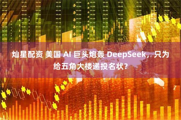 灿星配资 美国 AI 巨头炮轰 DeepSeek，只为给五角大楼递投名状？